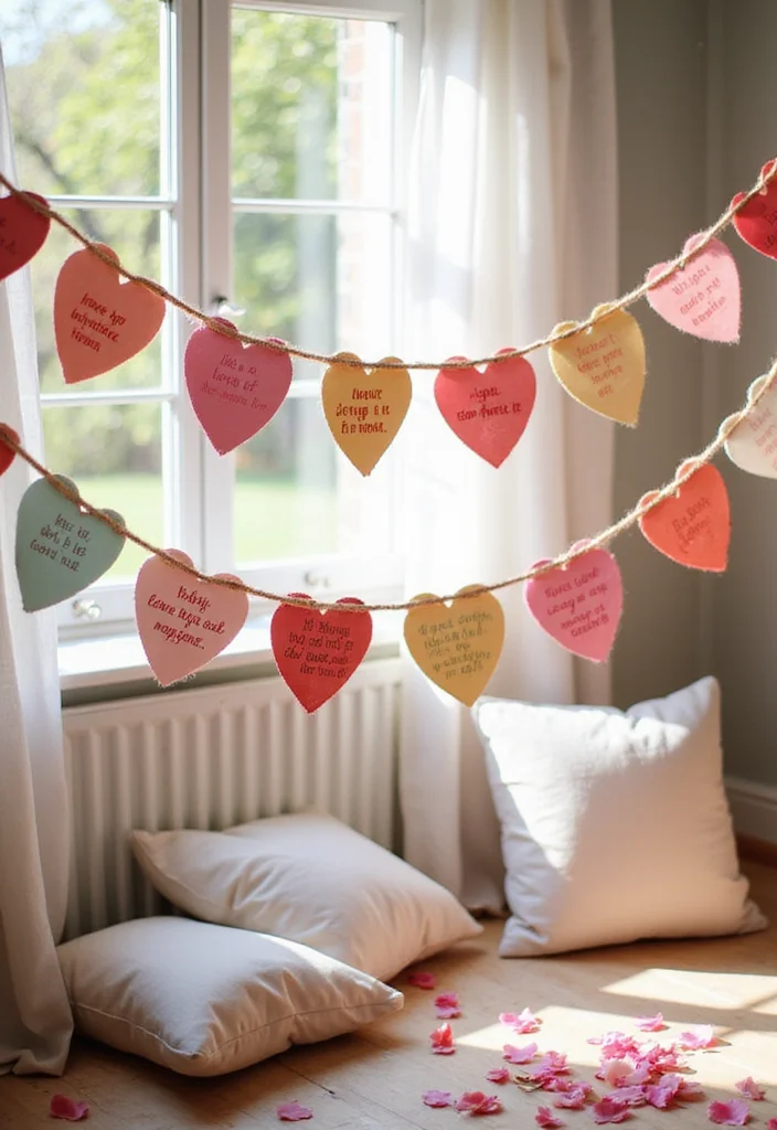 12 Stunning Valentine's Party Decor Ideas That Will Make Your Guests Fall in Love! - 3. DIY Love Notes Banner 1