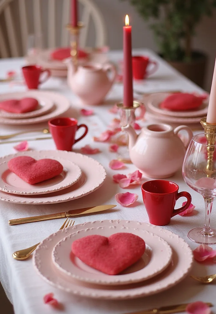 12 Stunning Valentine's Party Decor Ideas That Will Make Your Guests Fall in Love! - 7. Heart-Shaped Tableware 1