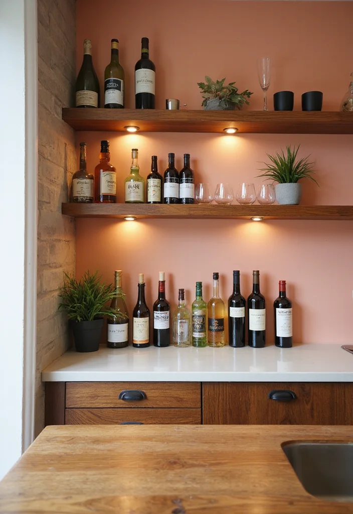 15 Home Bar Ideas for Small Spaces That Will Blow Your Mind! - 2. Wall-Mounted Bar 1