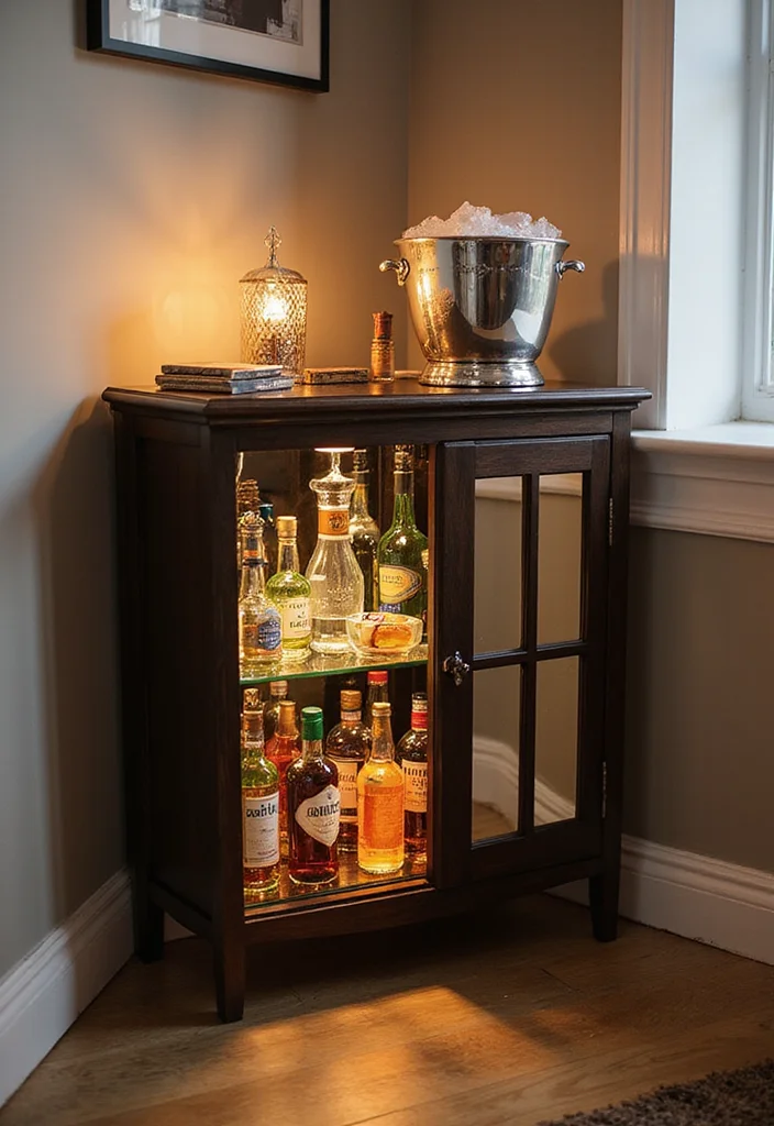 15 Home Bar Ideas for Small Spaces That Will Blow Your Mind! - 3. Miniature Bar Cabinets 1