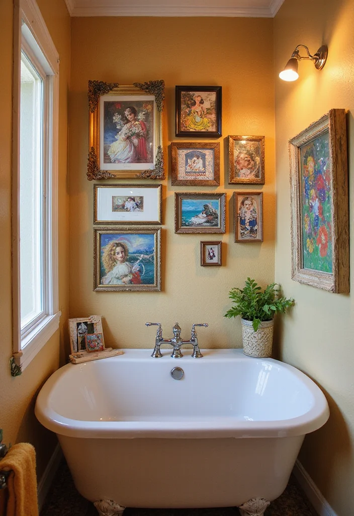 21 Stunning Bathroom Decorating Ideas That'll Transform Your Space (You'll Love #13!) - 11. Create a Gallery Wall 1