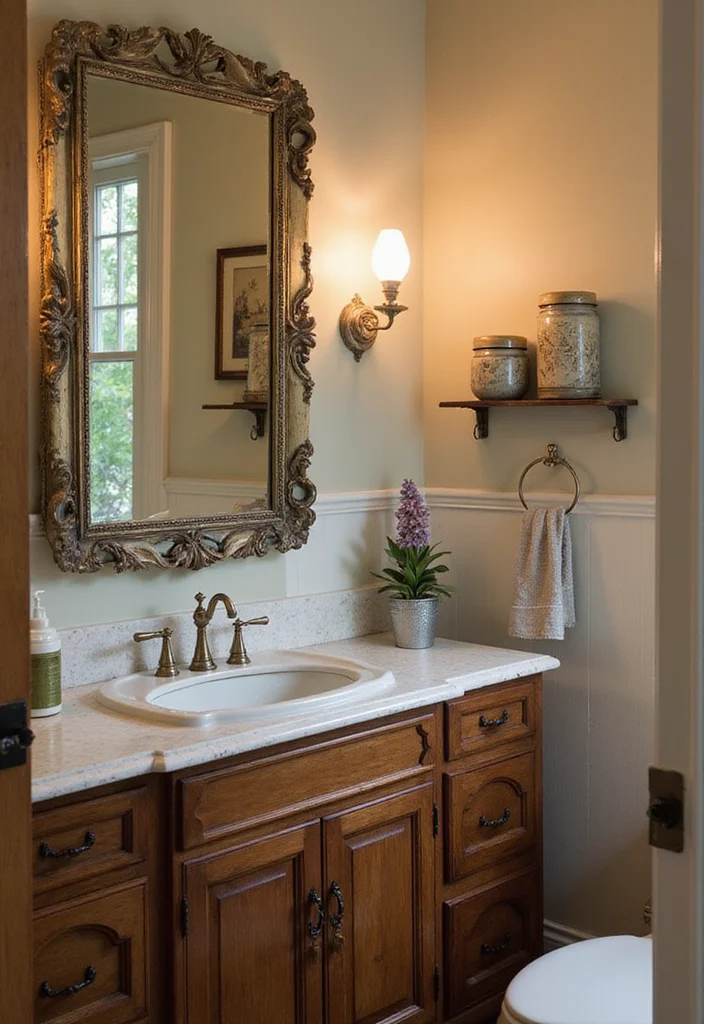 21 Stunning Bathroom Decorating Ideas That'll Transform Your Space (You'll Love #13!) - 17. Incorporate Vintage Finds 1