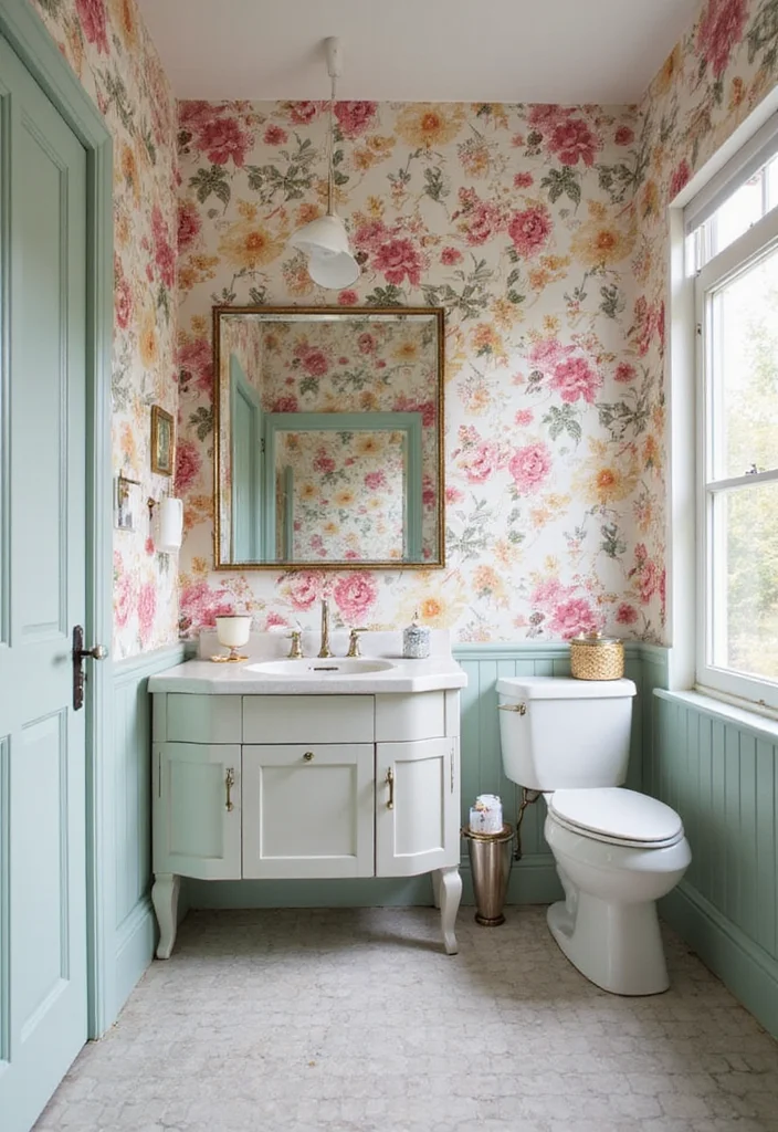 21 Stunning Bathroom Decorating Ideas That'll Transform Your Space (You'll Love #13!) - 18. Use Wallpaper 1