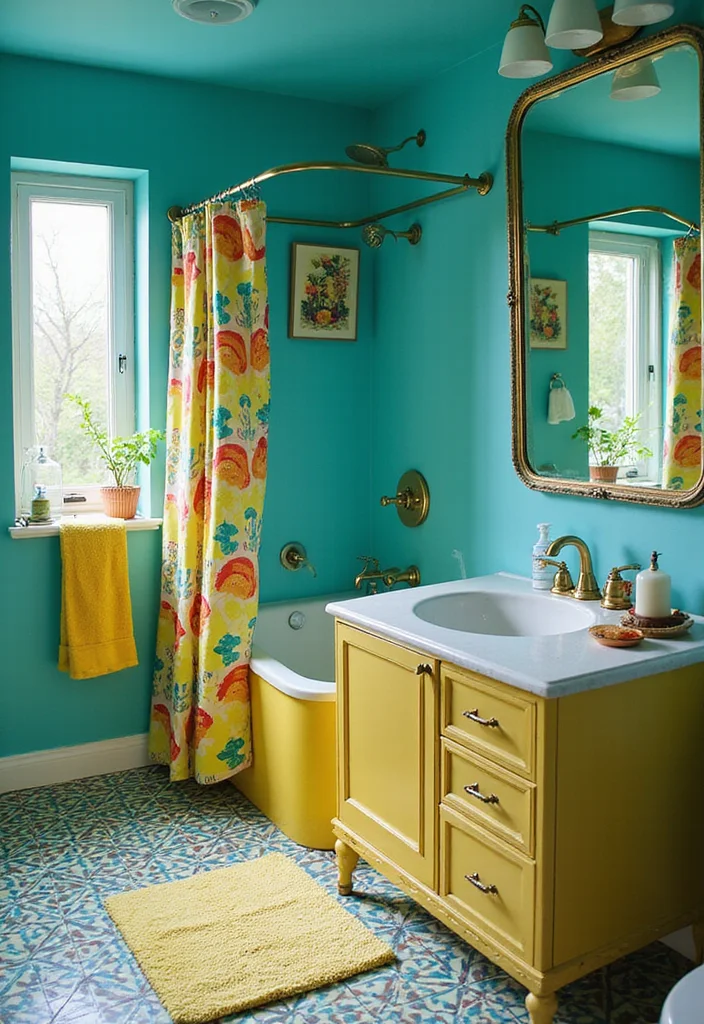 10 Guest Bathroom Ideas That Instantly Impress Visitors - 4. Bold and Bright 1