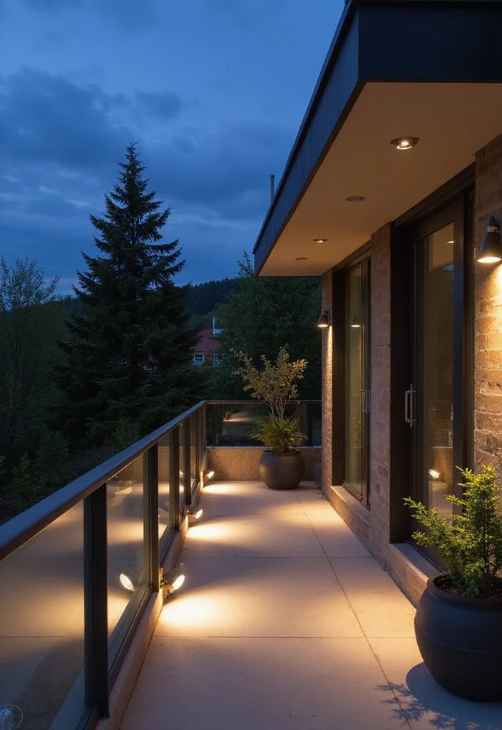 12 Balcony Lighting Ideas That Will Transform Your Outdoor Oasis! - 12. Modern Outdoor Lighting Design 1
