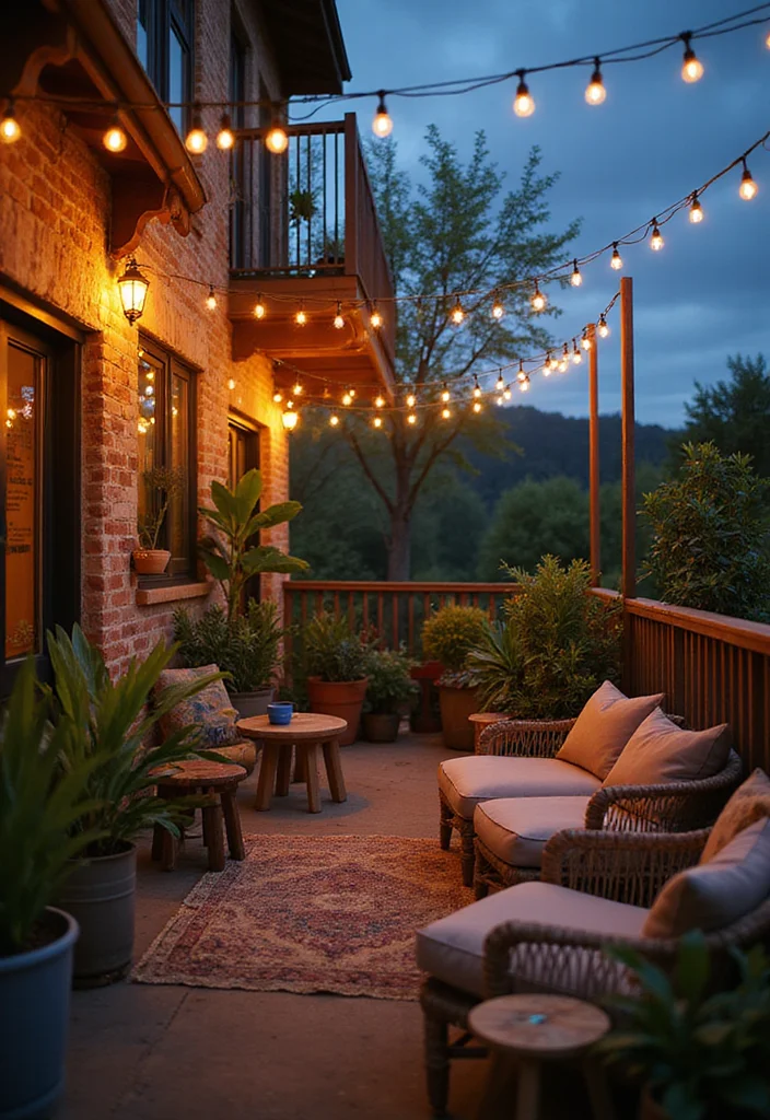12 Balcony Lighting Ideas That Will Transform Your Outdoor Oasis! - 5. Stylish String Lights 1