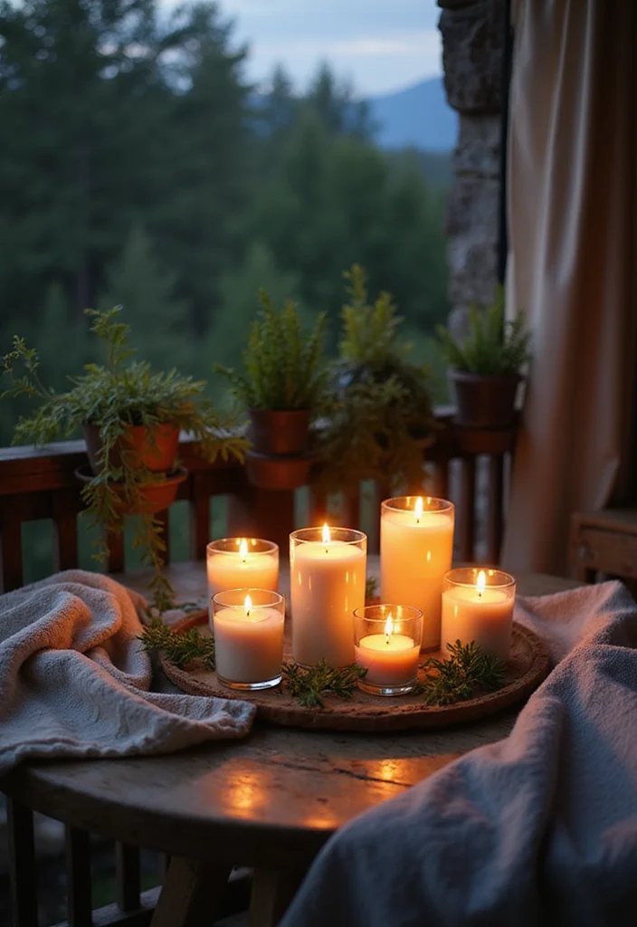 12 Balcony Lighting Ideas That Will Transform Your Outdoor Oasis! - 7. Cozy Candle Arrangements 1