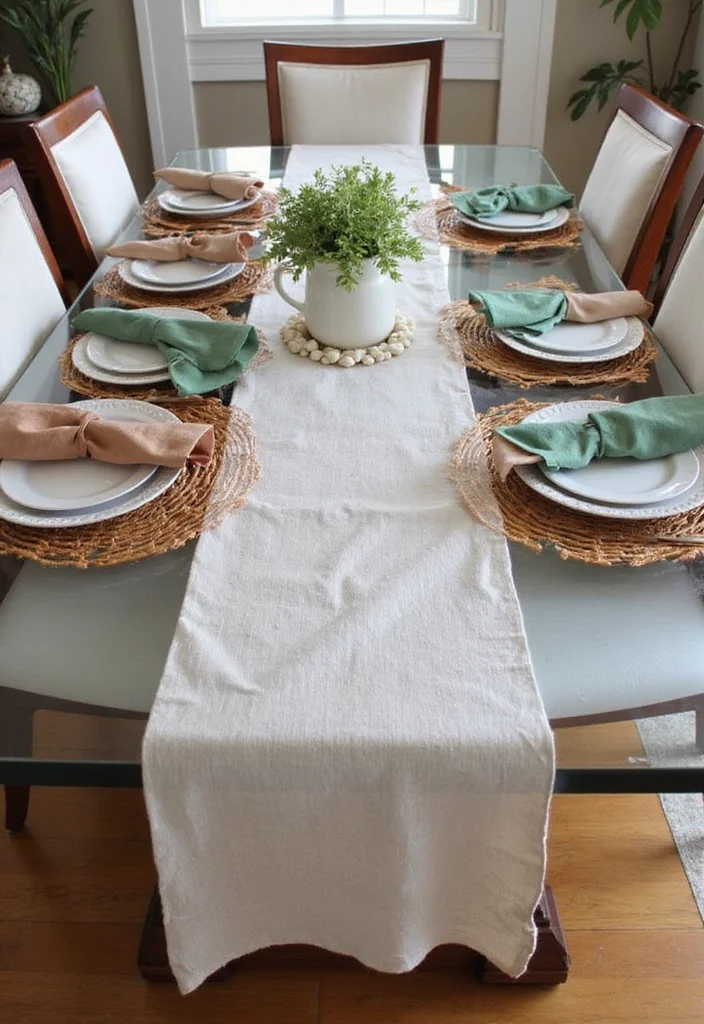 12 Elegant Glass Dining Table Decor Ideas That Exude Sophistication! - 10. Layered Textiles 1