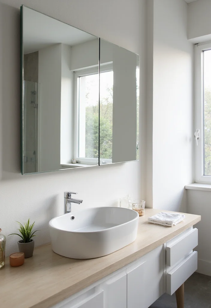 12 Space-Saving Bathroom Ideas for Small Apartments That Make Tiny Bathrooms Feel Huge - 3. Mirror Magic: Large and Reflective 1