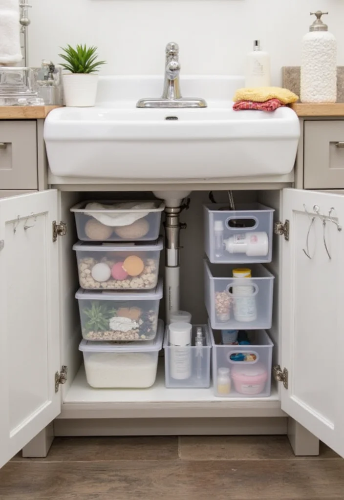 12 Space-Saving Bathroom Ideas for Small Apartments That Make Tiny Bathrooms Feel Huge - 4. Under-Sink Storage Solutions 1