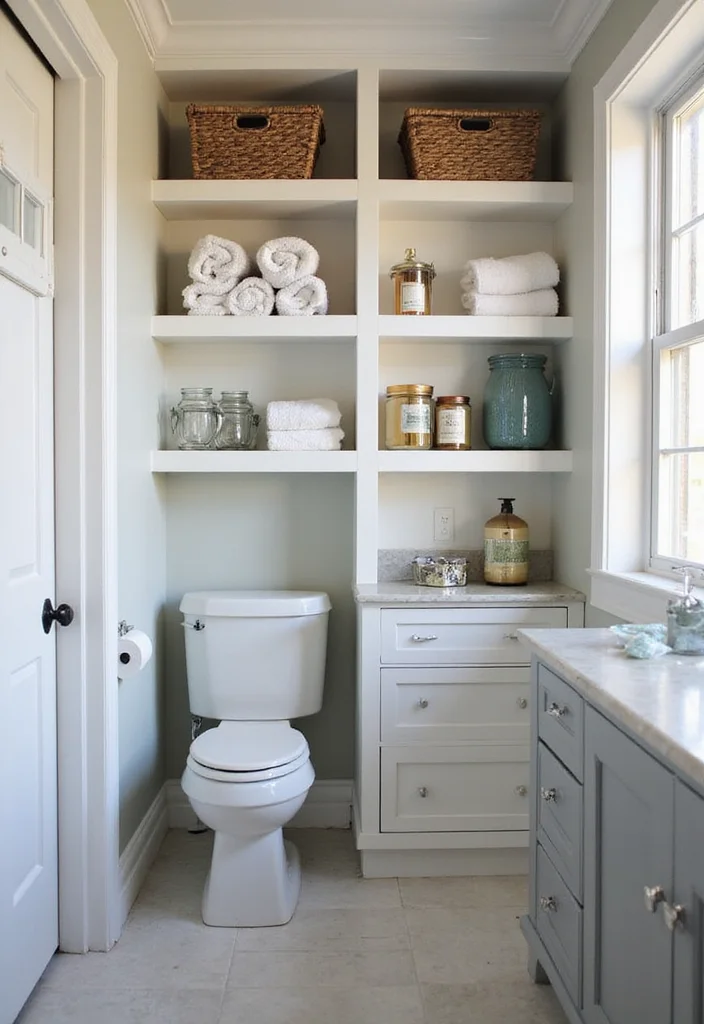 12 Space-Saving Bathroom Ideas for Small Apartments That Make Tiny Bathrooms Feel Huge - 9. Vertical Storage Solutions 1