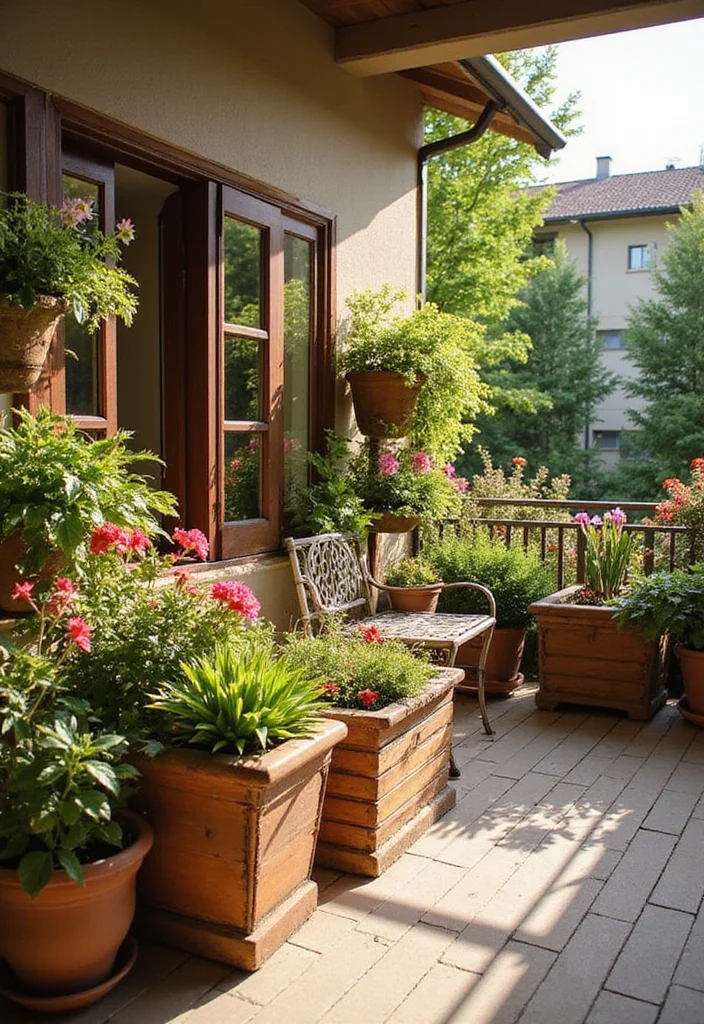 12 Stunning Balcony Privacy Ideas That Will Make Your Space Feel Like a Retreat (#5 Is a Game Changer!) - 5. Layered Planters 1