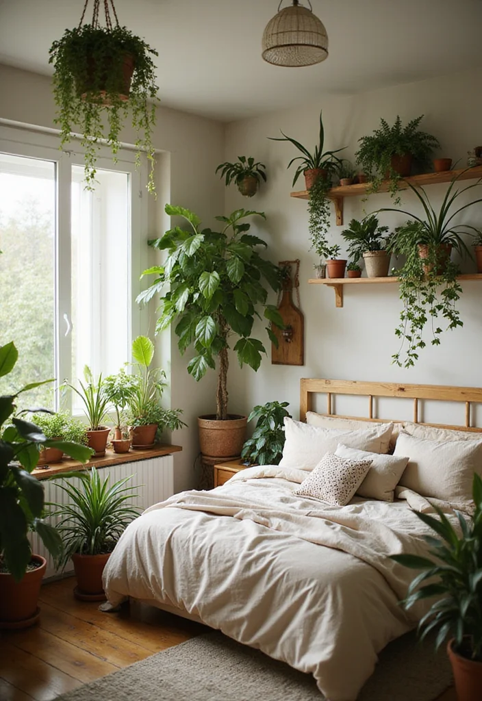 13 Bedroom Decorating Ideas That Will Transform Your Space on a Budget! - 4. Incorporate Indoor Plants 1
