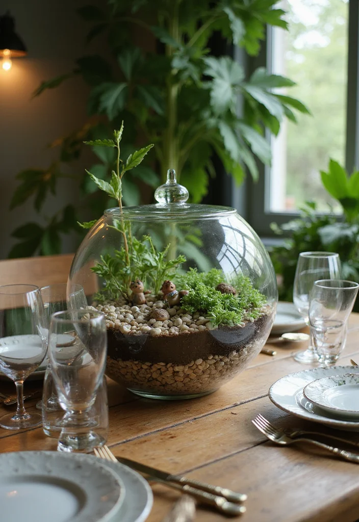 14 Creative Spring Table Centerpieces Perfect for Family Gatherings (Try #9!) - 3. Terrarium Table Centerpiece 1