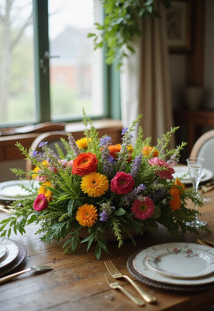 14 Creative Spring Table Centerpieces Perfect for Family Gatherings (Try #9!) - 7. Floral Wreath Centerpiece 1