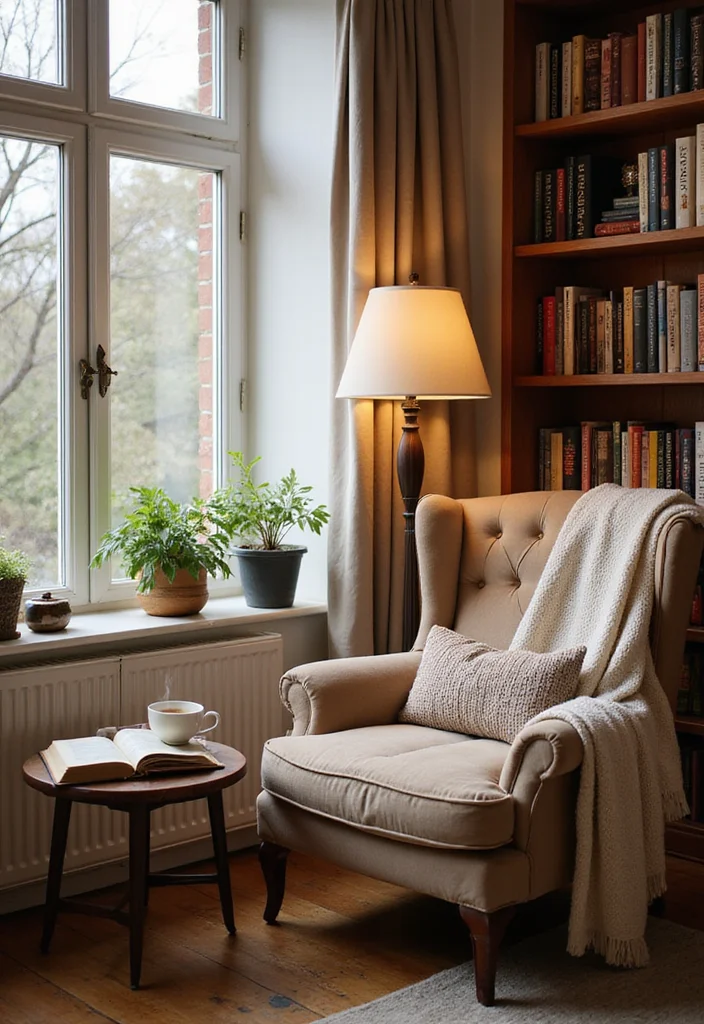 15 Cozy Living Room Ideas That'll Make You Want to Snuggle Up Right Now! - 3. Create a Reading Nook 1