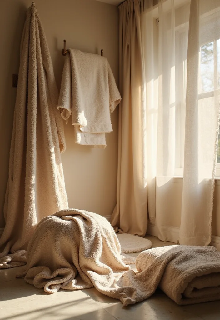 15 Stunning Apartment Bathroom Ideas That'll Transform Your Small Space Into a Spa! - 11. Luxurious Fabrics 1