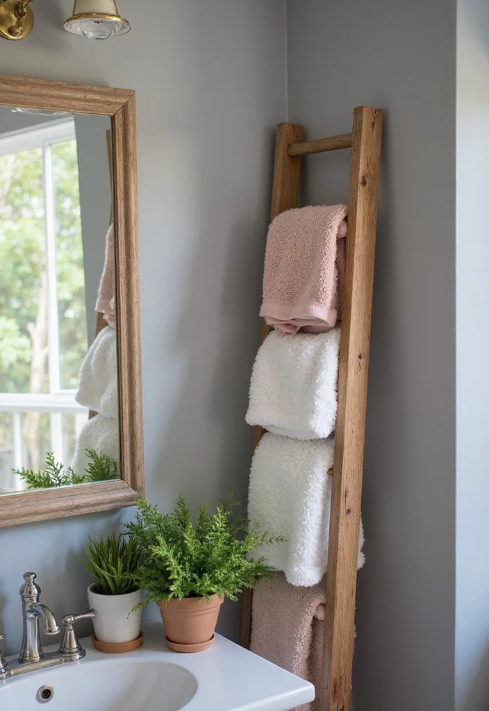 7 Small Bathroom Storage Solutions That Are Surprisingly Stylish! - 3. Ladder Racks: The New Essential 1