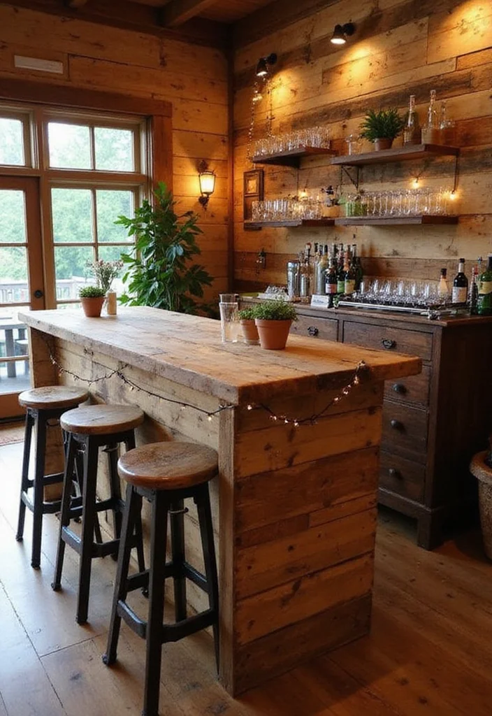 10 Ultimate DIY Home Bar Ideas That Will Impress Your Friends (You Won't Believe #4!) - 1. Rustic Wooden Pallet Bar 1