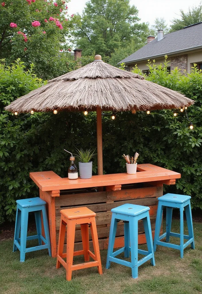 10 Ultimate DIY Home Bar Ideas That Will Impress Your Friends (You Won't Believe #4!) - 5. Outdoor Pallet Bar 1