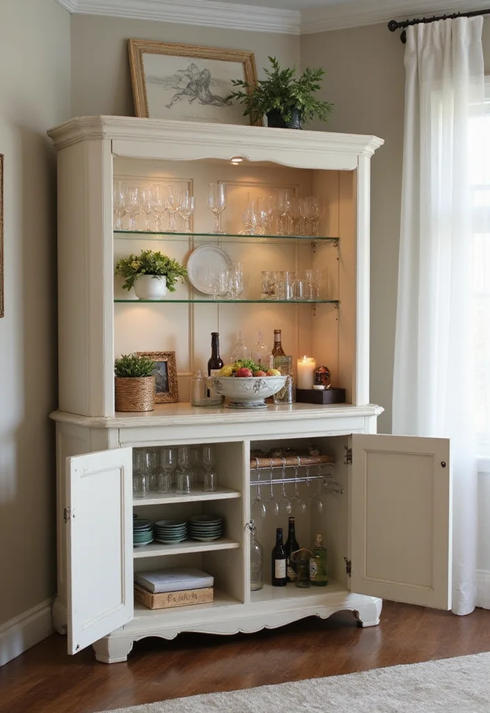 10 Ultimate DIY Home Bar Ideas That Will Impress Your Friends (You Won't Believe #4!) - 6. Chic Corner Bar Cabinet 1