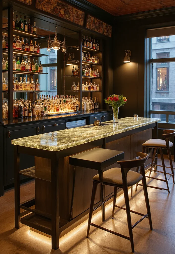 10 Ultimate DIY Home Bar Ideas That Will Impress Your Friends (You Won't Believe #4!) - 8. Elegant Glass-Top Bar 1