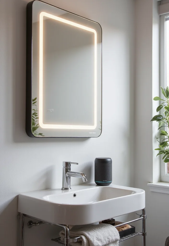 11 Bathroom Decor Ideas for Small Bathrooms That Maximize Style and Space! - 10. Smart Tech Accessories 1
