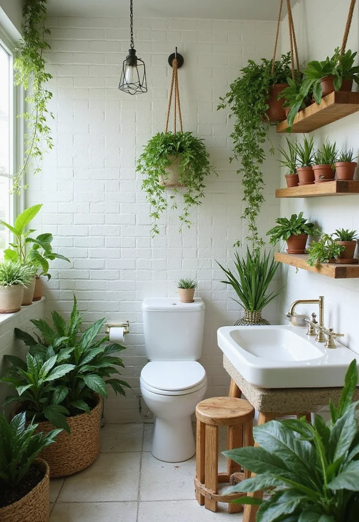 11 Bathroom Decor Ideas for Small Bathrooms That Maximize Style and Space! - 6. Natural Elements & Greenery 1