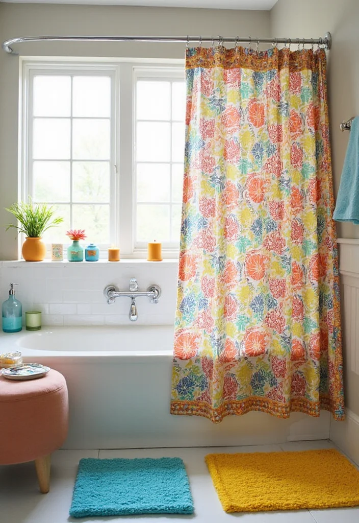 12 Renter-Friendly Bathroom Ideas That Instantly Upgrade Your Space (No Renovation) - 2. Upgraded Shower Curtain 1