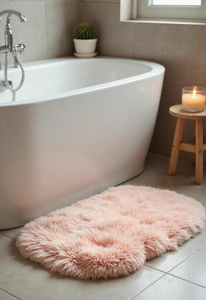 12 Renter-Friendly Bathroom Ideas That Instantly Upgrade Your Space (No Renovation) - 5. Stylish Bath Mats for Comfort 1