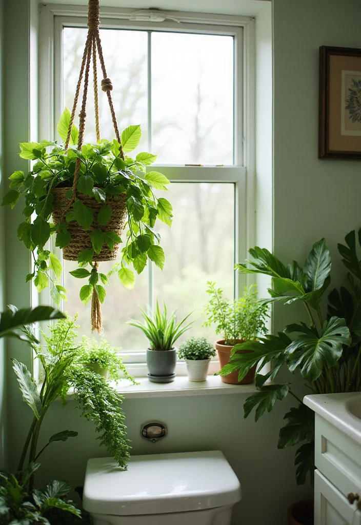 12 Renter-Friendly Bathroom Ideas That Instantly Upgrade Your Space (No Renovation) - 6. Freshening Up with Plants 1