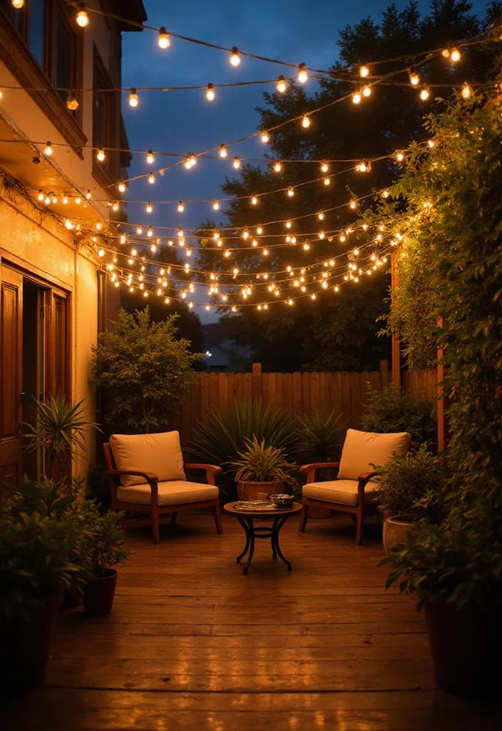 12 Stunning Apartment Patio Decorating Ideas You'll Want to Steal for Your Own Space! - 3. Twinkling String Lights 1