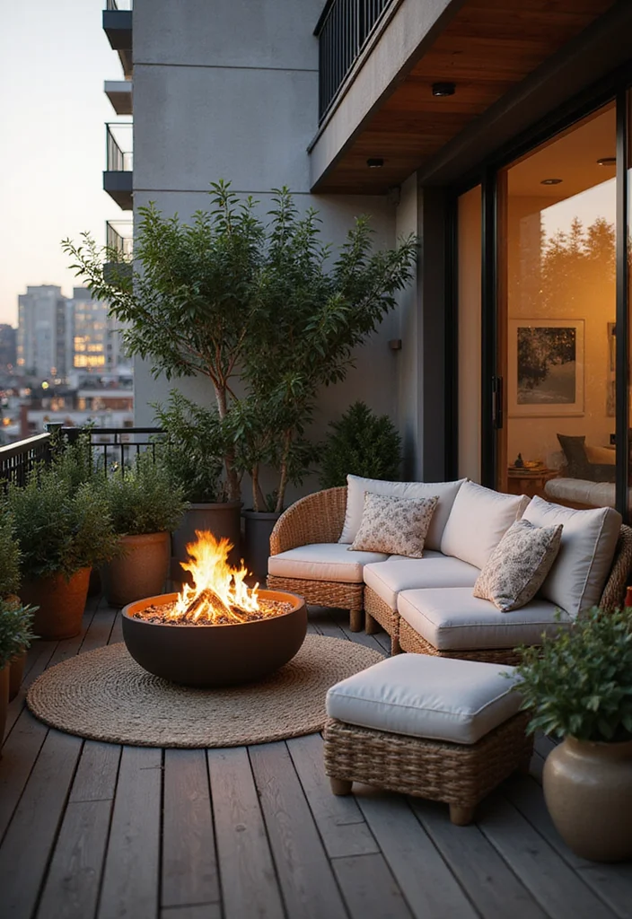 12 Stunning Apartment Patio Decorating Ideas You'll Want to Steal for Your Own Space! - 6. Cozy Fire Pit 1