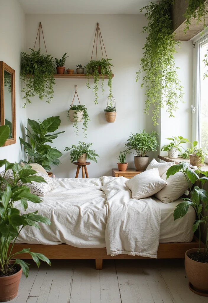 13 Bedroom Ideas for Small Rooms That Maximize Space and Style - 8. Add Greenery 1