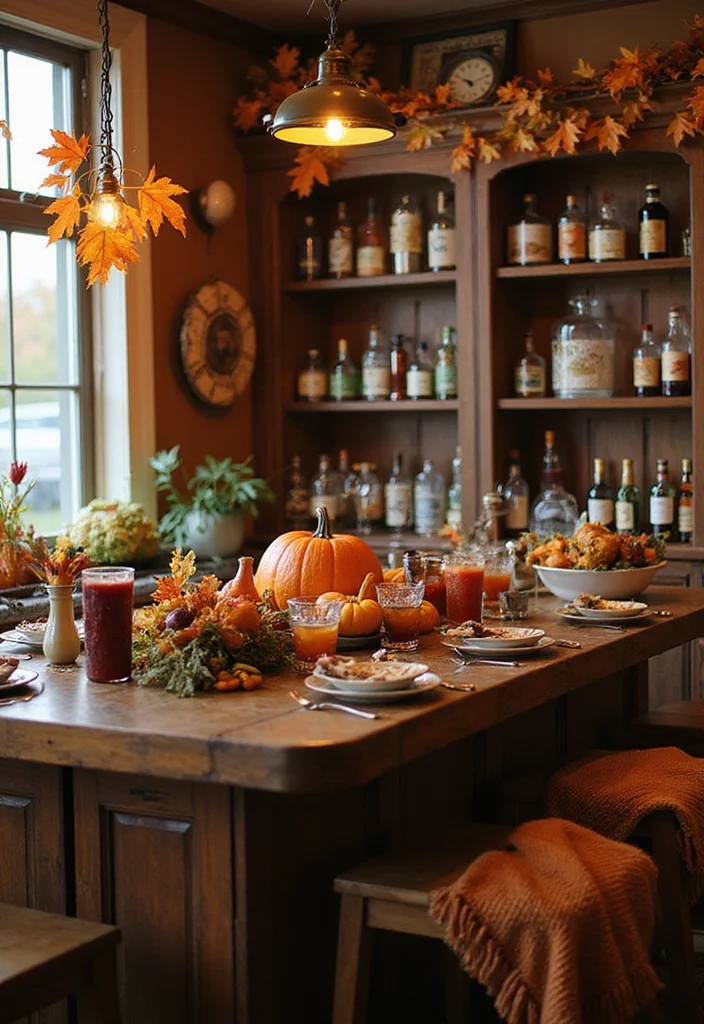 15 Vintage Home Bar Ideas That Bring Old-School Charm - 15. Seasonal Decor 1