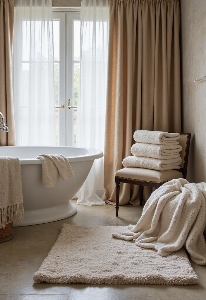 18 Bathroom Ideas for Couples That Balance Style and Shared Space - 10. Luxurious Textiles 1