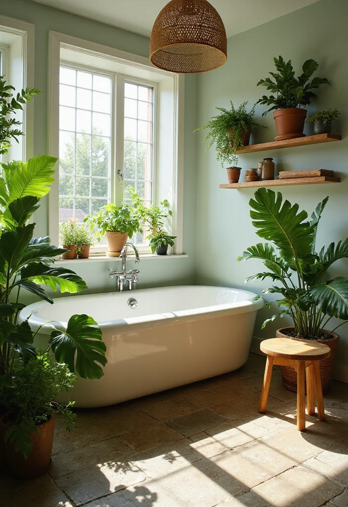 18 Bathroom Ideas for Couples That Balance Style and Shared Space - 6. A Touch of Nature 1