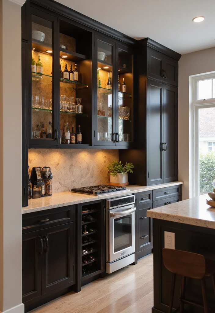 8 Home Bar Ideas for Kitchen Spaces That Look Seamless - 1. Built-in Bar Cabinet 1
