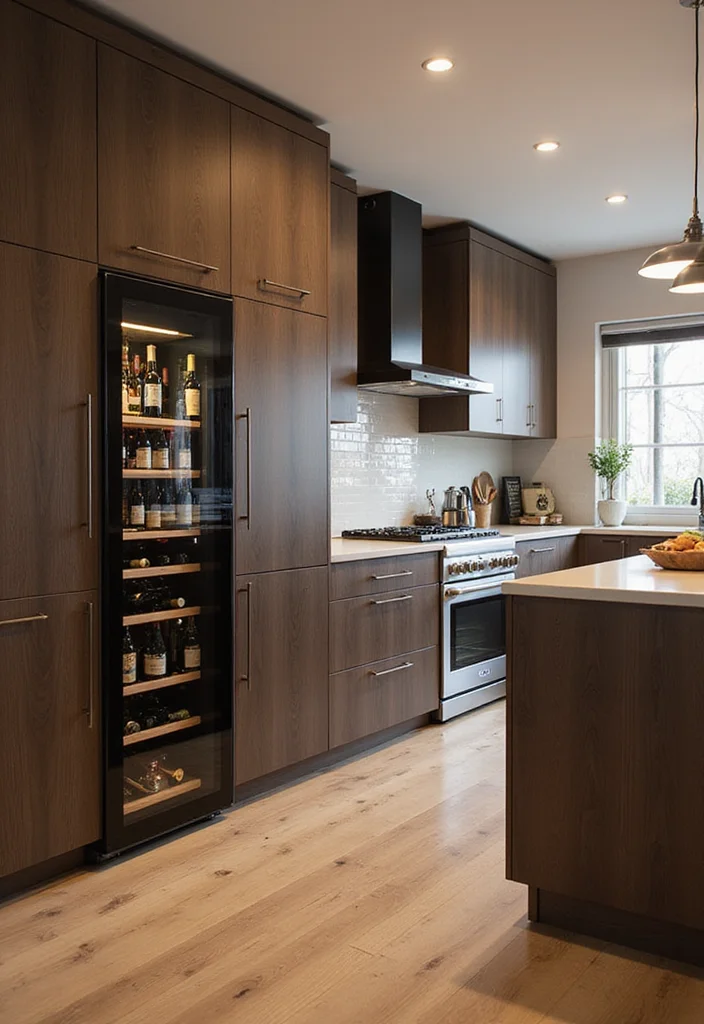8 Home Bar Ideas for Kitchen Spaces That Look Seamless - 4. Integrated Wine Fridge 1