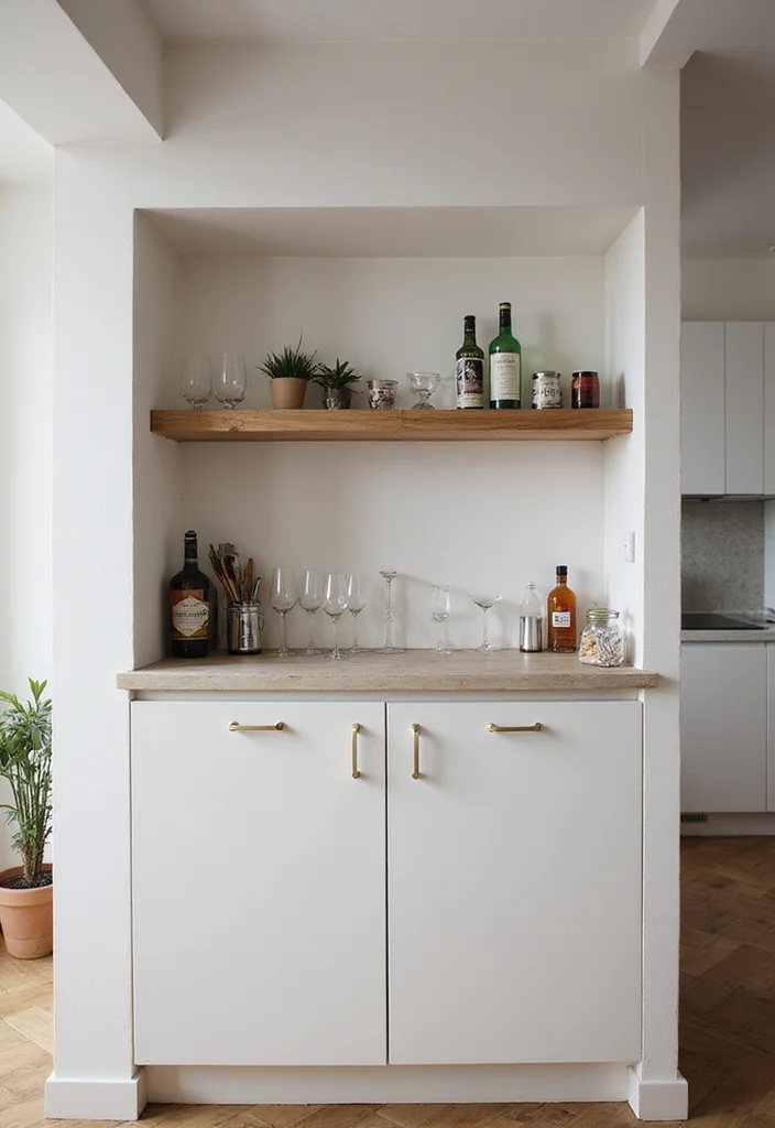 8 Home Bar Ideas for Kitchen Spaces That Look Seamless - 8. Minimalist Home Bar 1