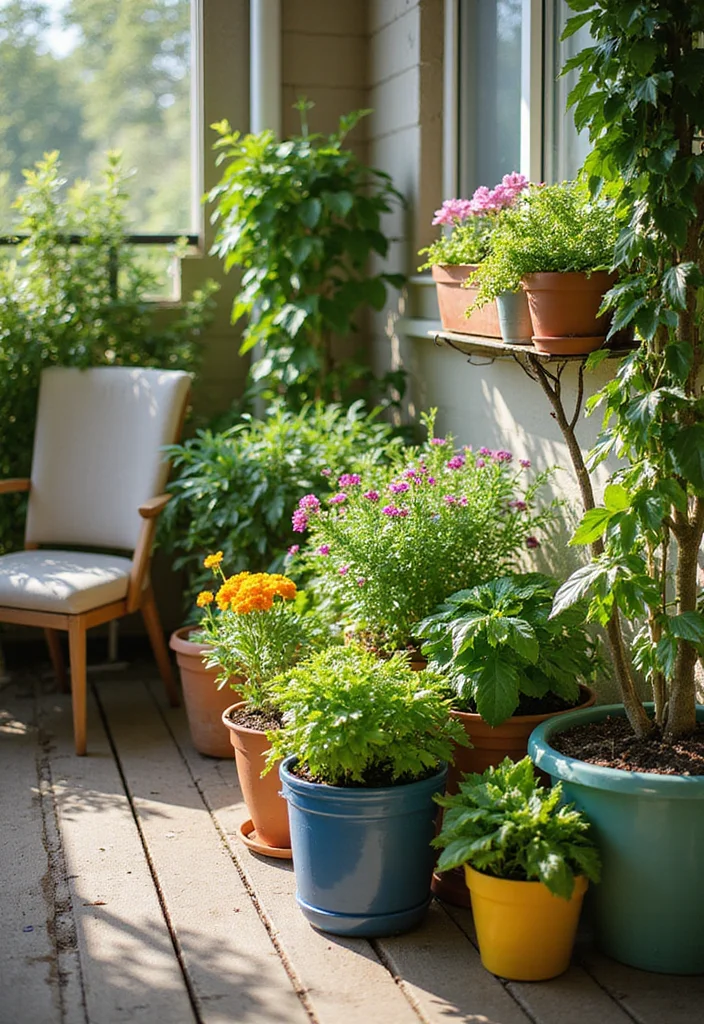 8 Stunning Balcony Garden Ideas to Transform Your Outdoor Space (You Won't Believe #9!) - 6. Container Garden 1