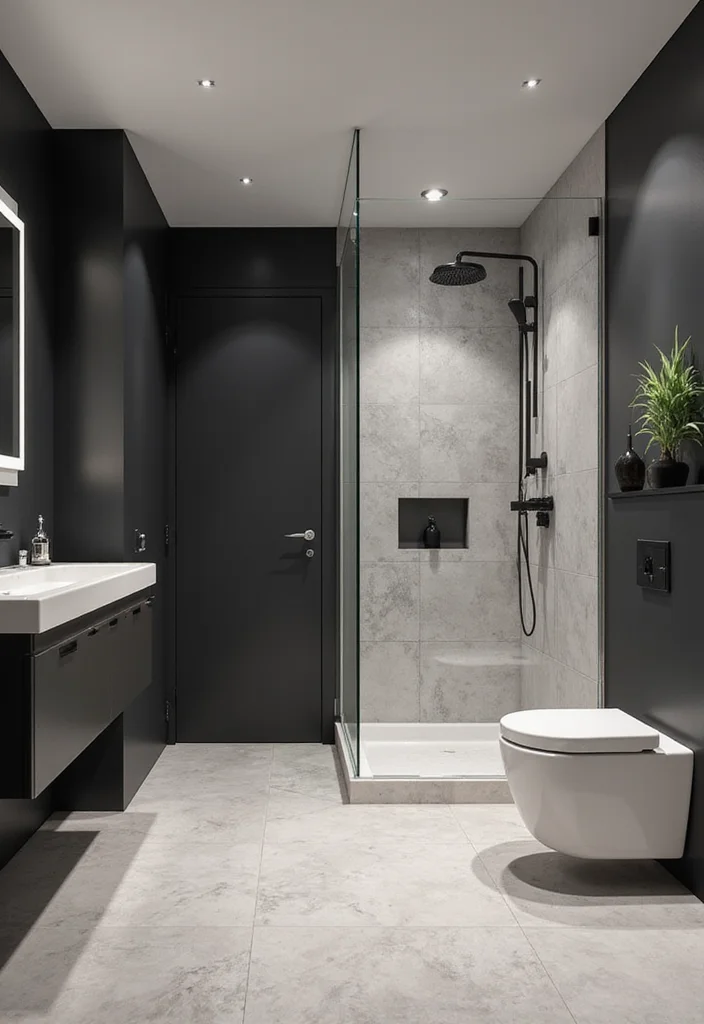 9 Modern Bathroom Decor Ideas That Look Clean and Stylish - 1. Go Monochrome for a Sleek Look 1