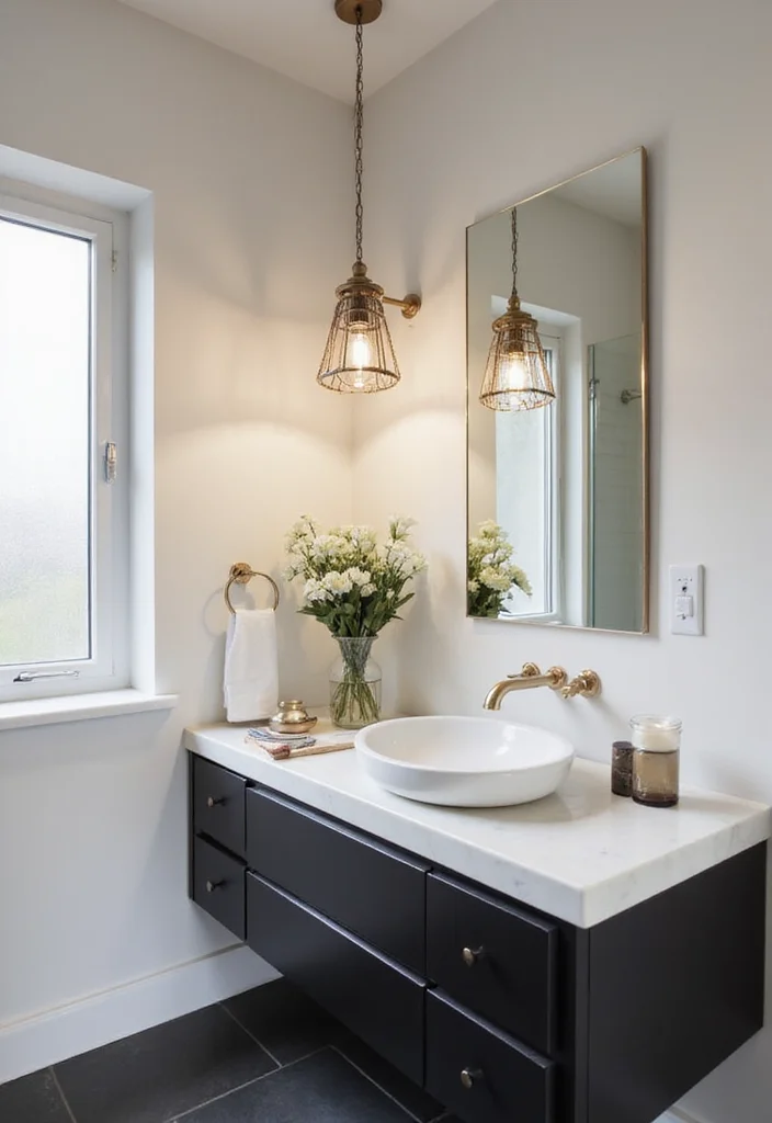 9 Modern Bathroom Decor Ideas That Look Clean and Stylish - 4. Statement Lighting Fixtures 1
