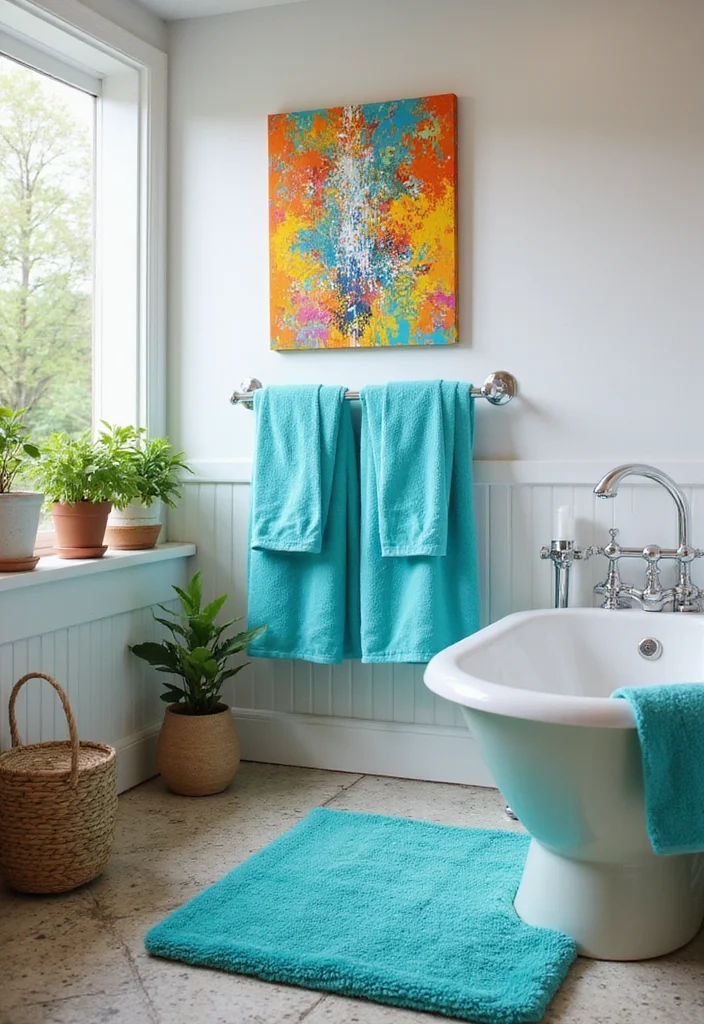 9 Modern Bathroom Decor Ideas That Look Clean and Stylish - 9. Infuse Color with Accessories 1