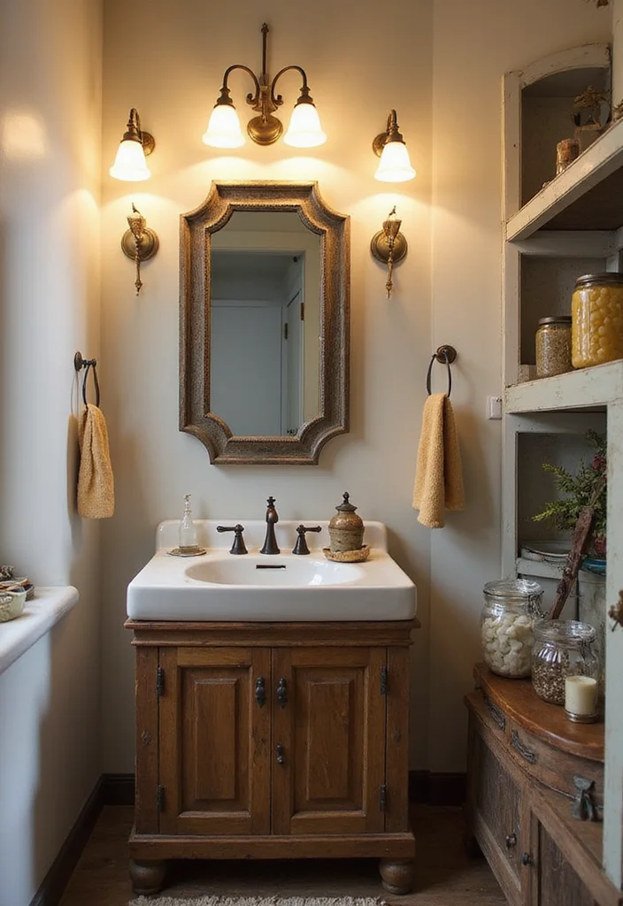 How to Decorate a Bathroom: 18 Simple Styling Tricks Designers Use! - 16. Incorporate Vintage Finds 1